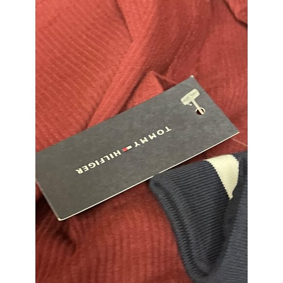 NEW! Tommy Hilfiger Ribbed Pull Over Lounge Hoodie Cabernet Red Men's Large - Picture 9 of 11